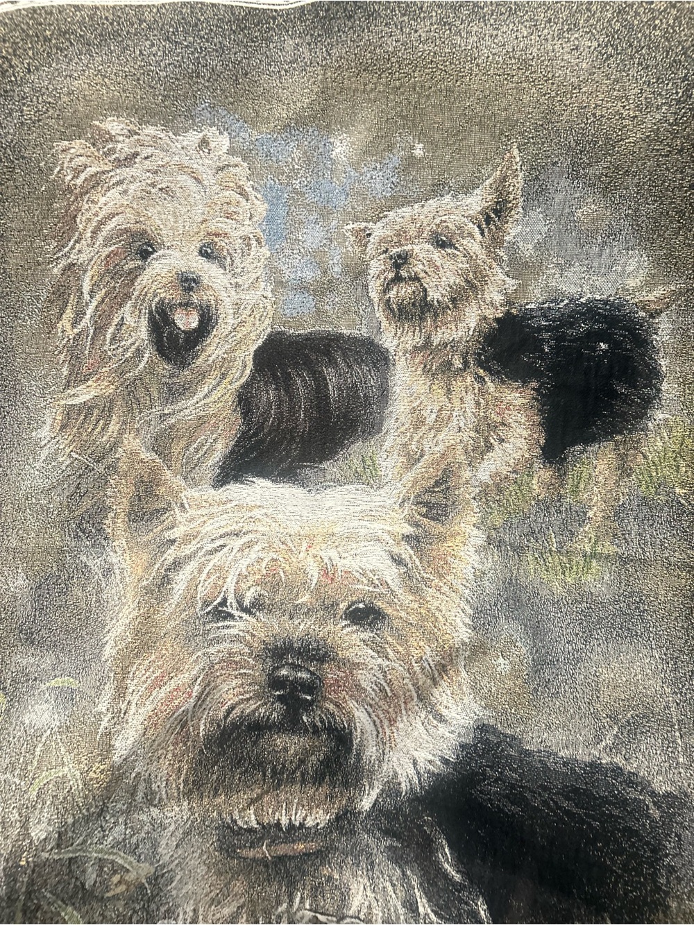 I Love Yorkies Throw Blanket Tapestry Danbury Mint Made USA Heavy Dog Lover